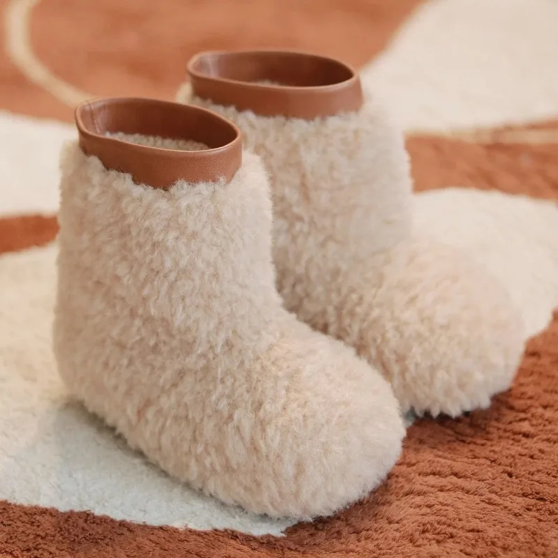 Botas de invierno antideslizantes algodón para niñas estilo retro