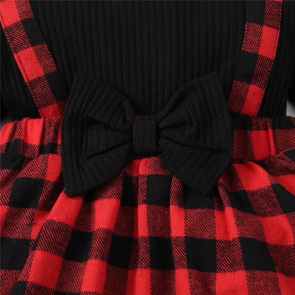 Vestido de Navidad para bebé niña – Cuadros de manga larga - imagen 3