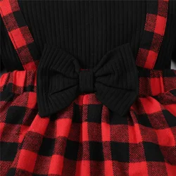 Vestido de Navidad para bebé niña – Cuadros de manga larga