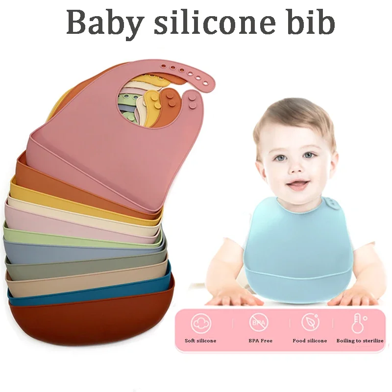 Baberos de silicona impermeables limpieza rápida para bebés - imagen 2