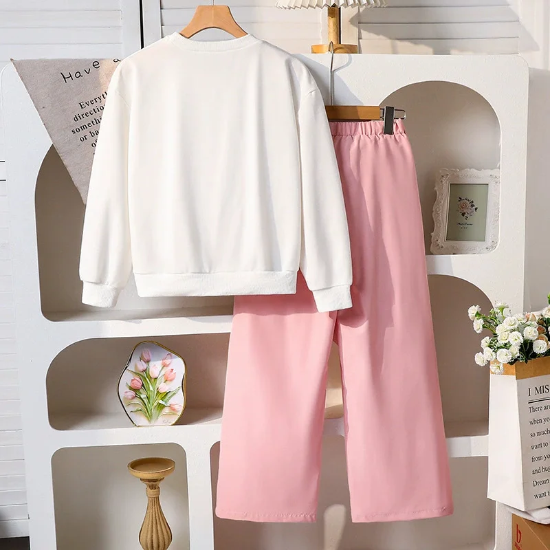 Conjunto de otoño para niña con camiseta de manga larga y pantalón lazo - imagen 4