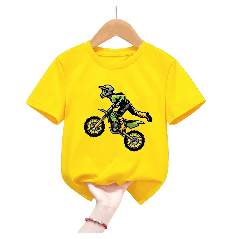 Camiseta infantil Motocross de manga corta - Estilo Harajuku veraniega - imagen 4