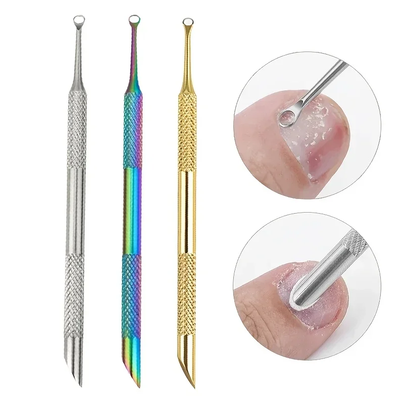 Empujador de cutículas acero inoxidable con espátula biselada - imagen 4
