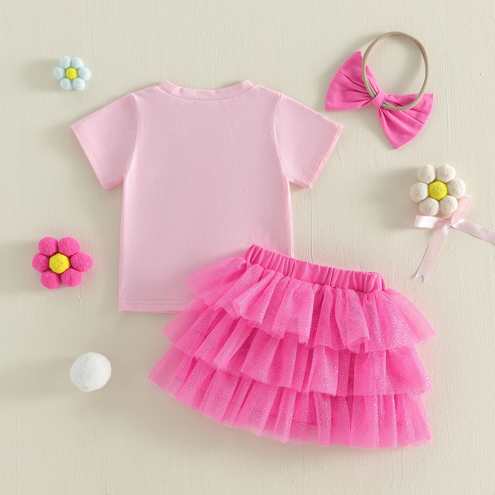 Conjunto de verano para bebé niña con bordado y falda de tul - imagen 5