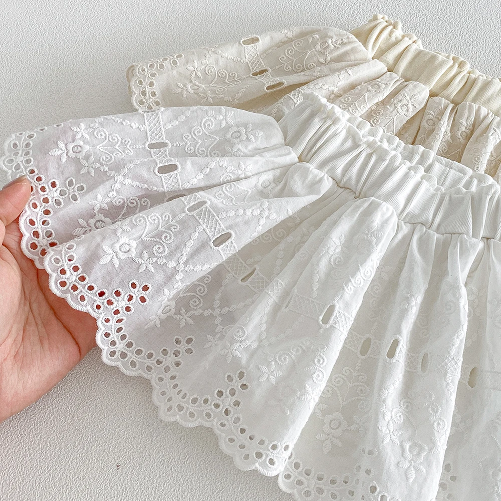 Pantalones cortos de bebé niña bordados con volantes verano - imagen 5