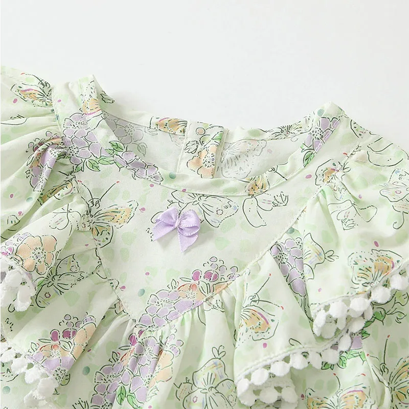 Pelele de algodón para recién nacida con flores y cinta pelo - imagen 3