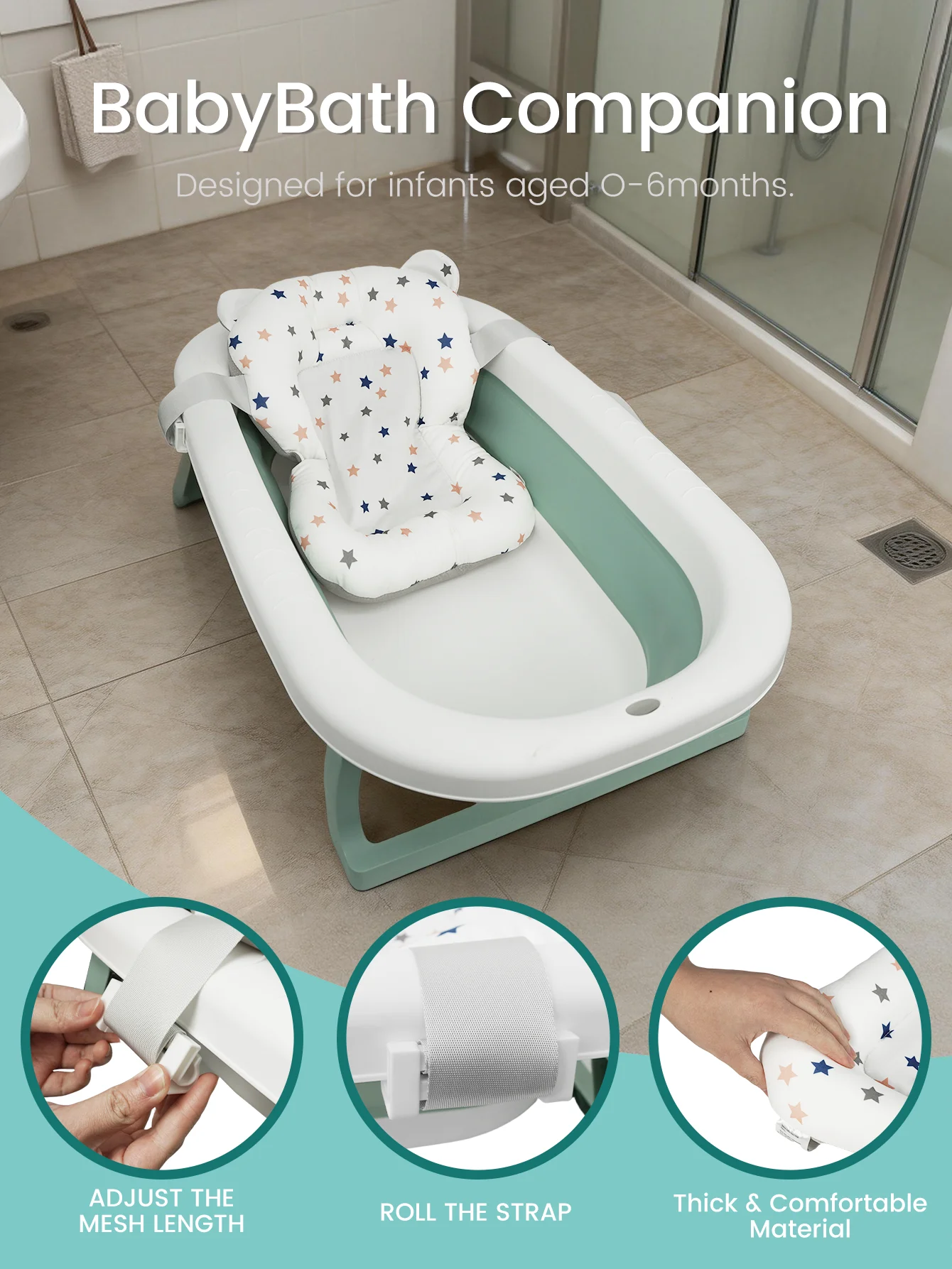Malla 3D transpirable para mayor comodidad en el baño