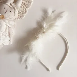 Aro de pelo Vintage de cuero con diamantes para niña