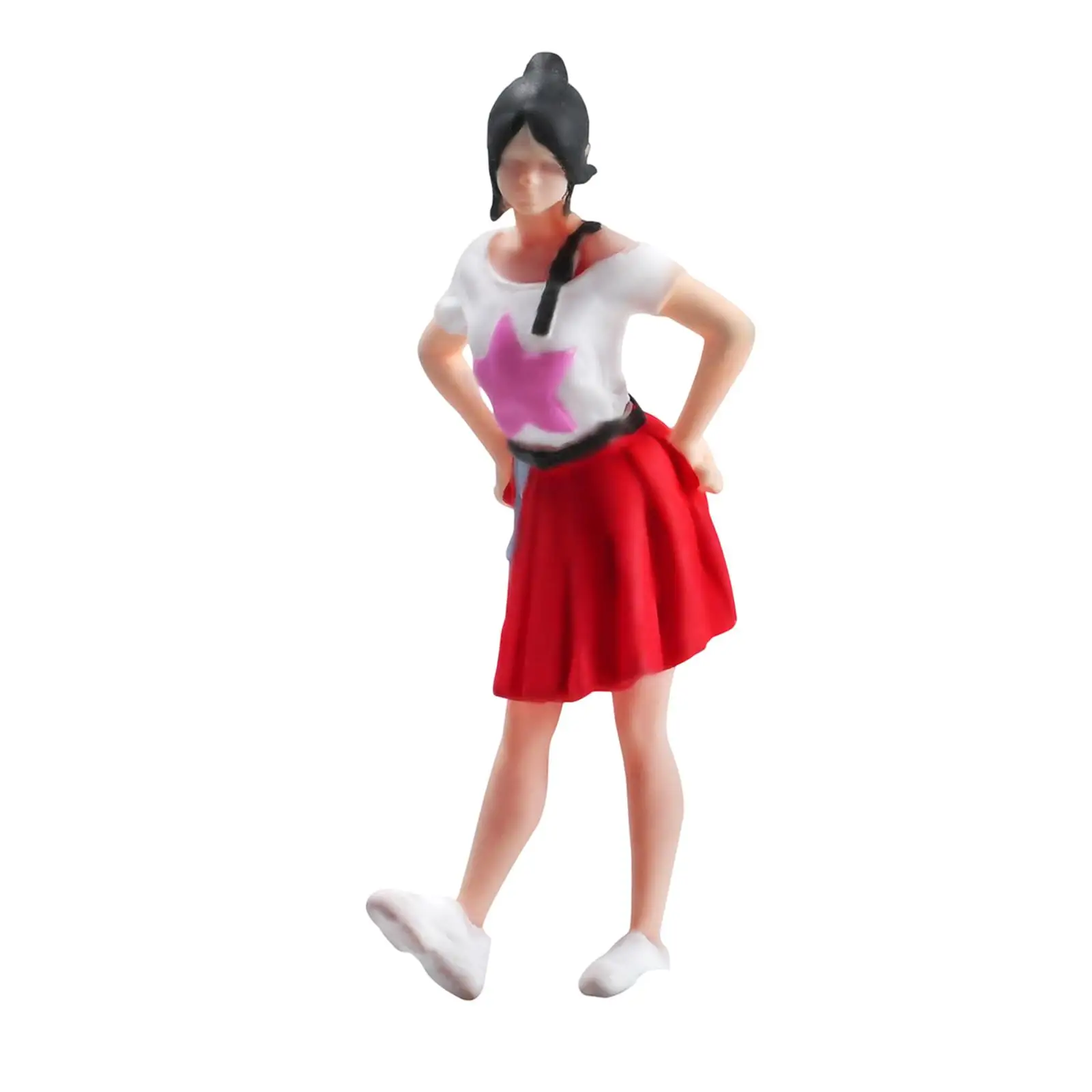 Figura de niña en miniatura de resina pintada a mano para dioramas - imagen 3