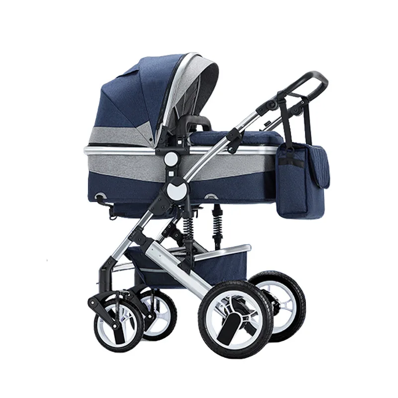 Cochecito de bebé con absorción de impactos y manillar reversible