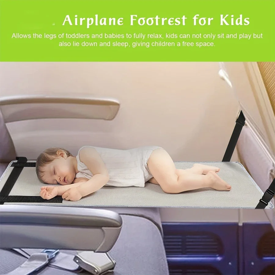 Reposapiés extensible avión portátil – Hamaca viaje bebé cómodo - imagen 5