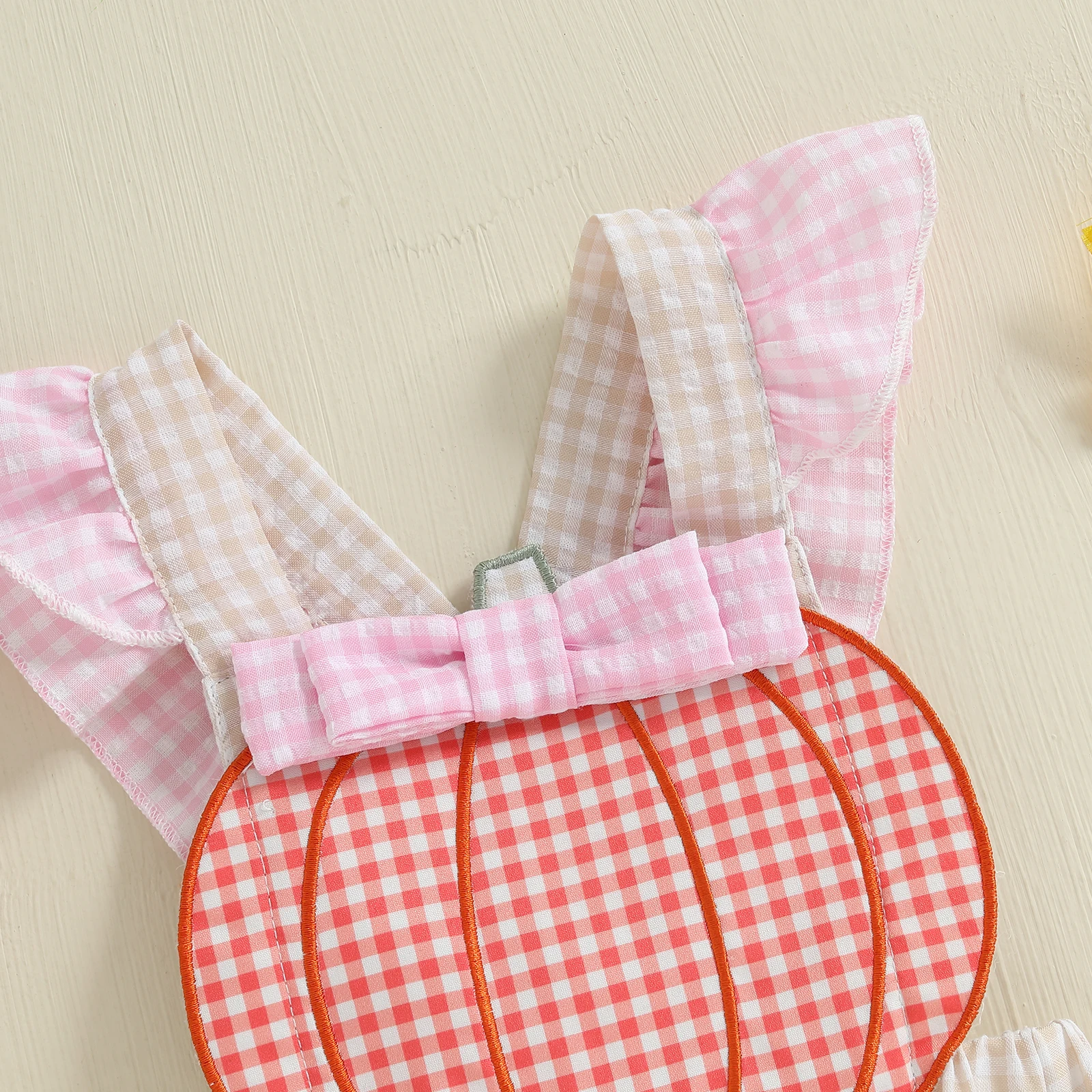 Tregren pelele de Halloween para bebé niña, mono bordado calabaza - imagen 4