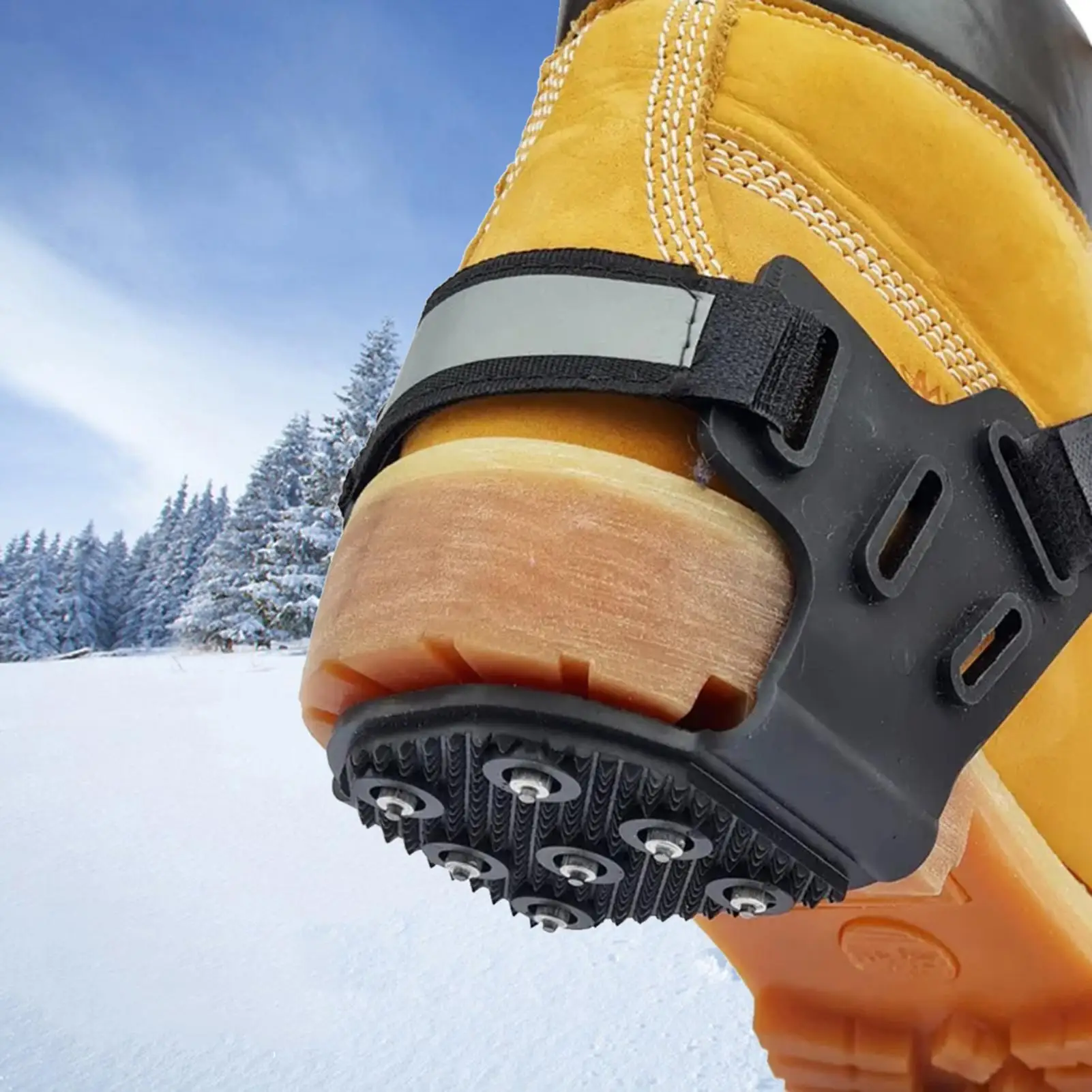 Crampones de hielo antideslizantes ajustables para zapatos con picos - imagen 4