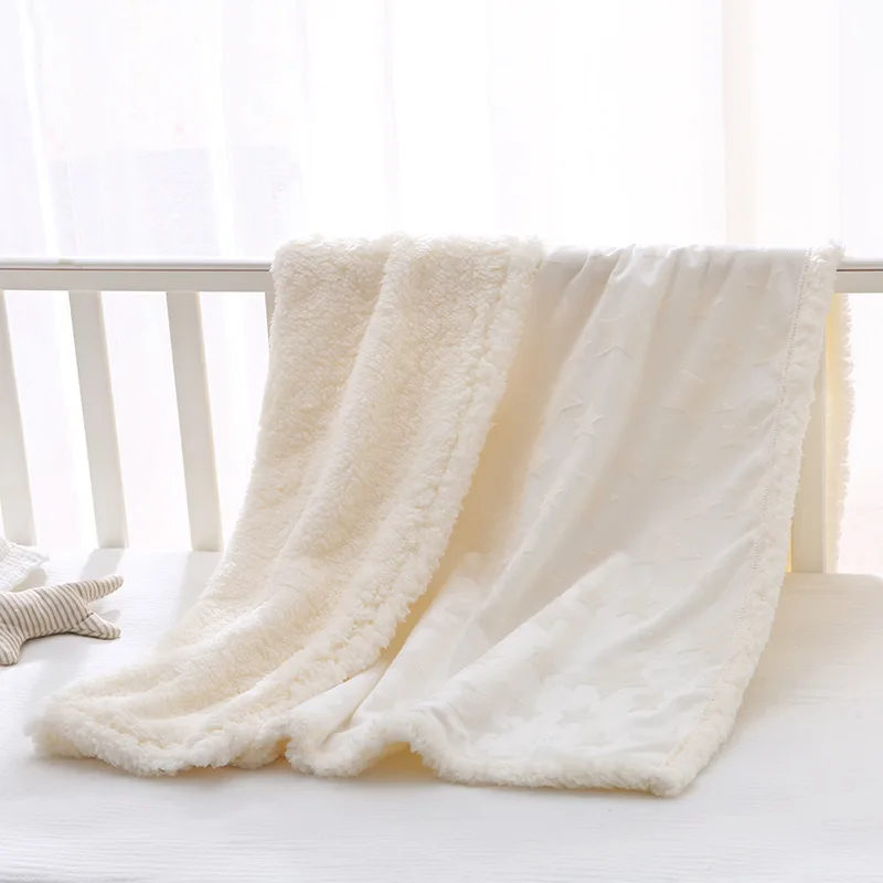 Manta lana doble capa para bebé recién nacido – Suave invierno - imagen 5