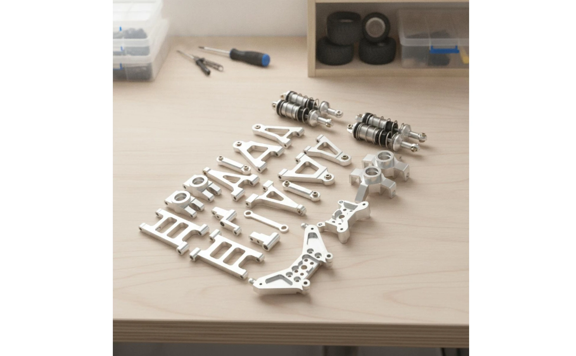 Kit de mejora metálico para amortiguación en coche RC