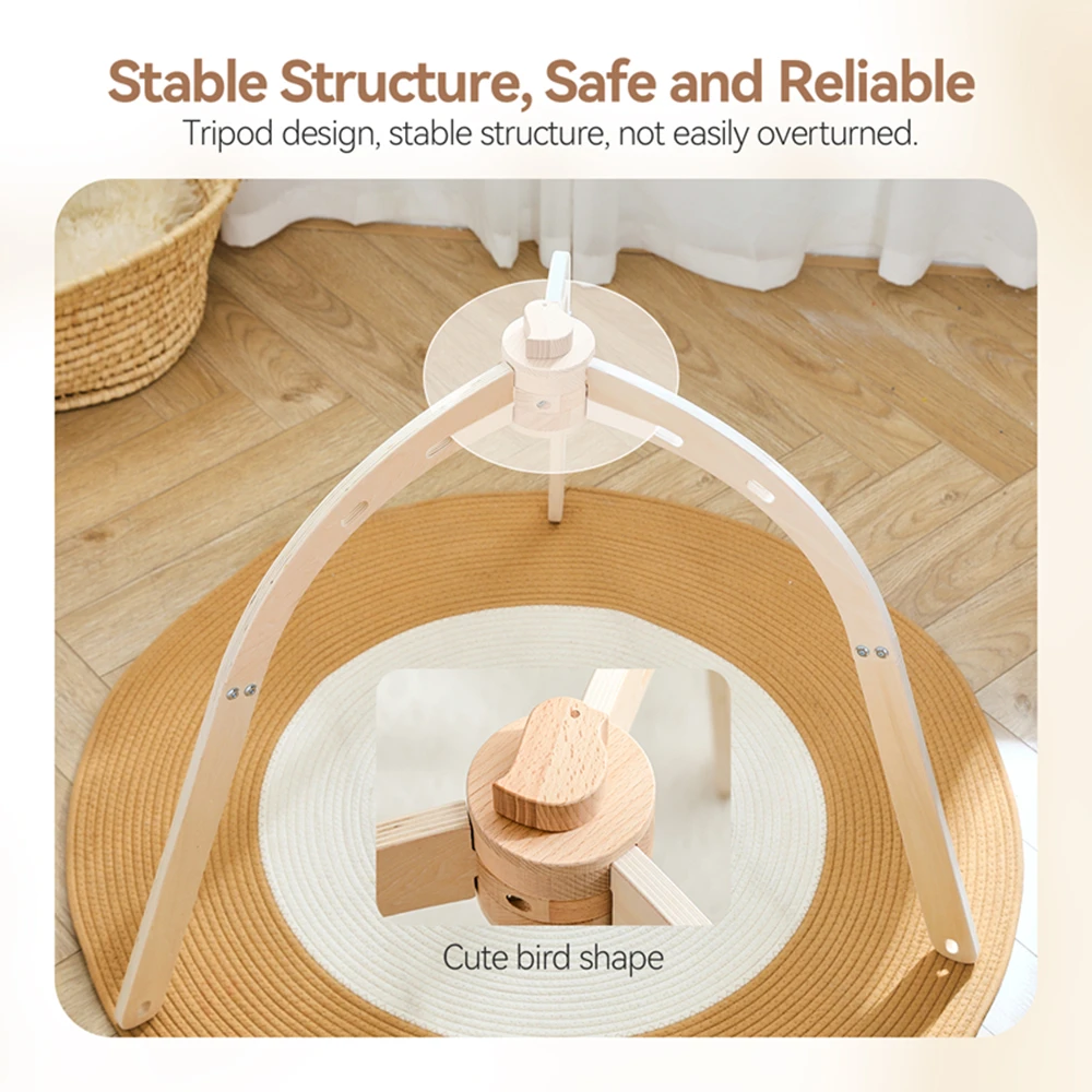 Gimnasio de madera para bebés – Juguete con colgantes sensoriales - imagen 5