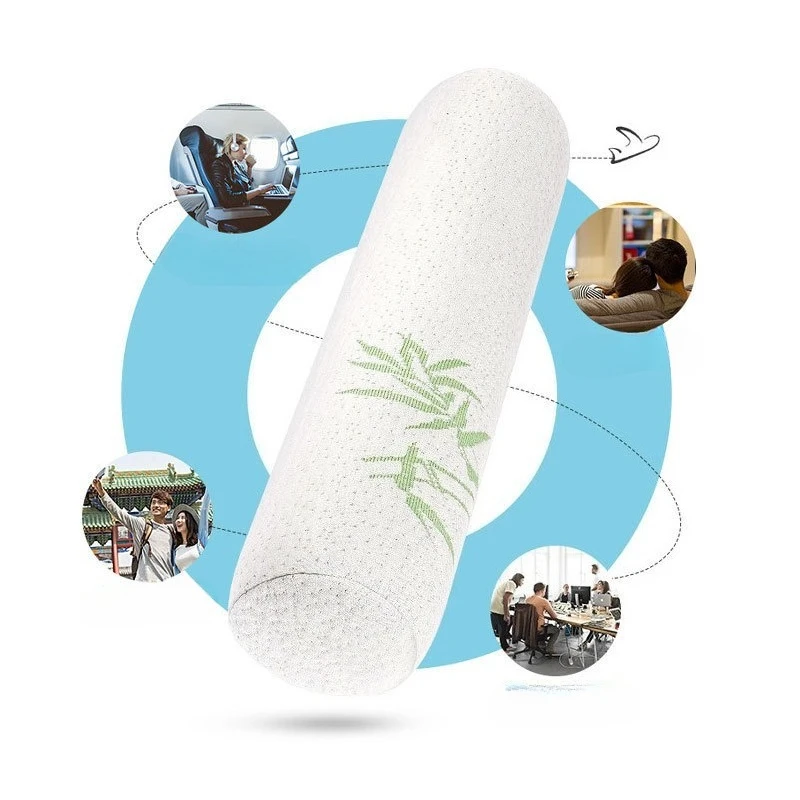 Almohada cervical ergonómica con rodillo bambú desmontable lavable - imagen 5