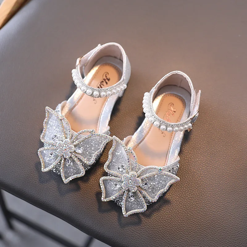 Sandalias de lentejuelas para niña – Diseño princesa con lazo - imagen 5