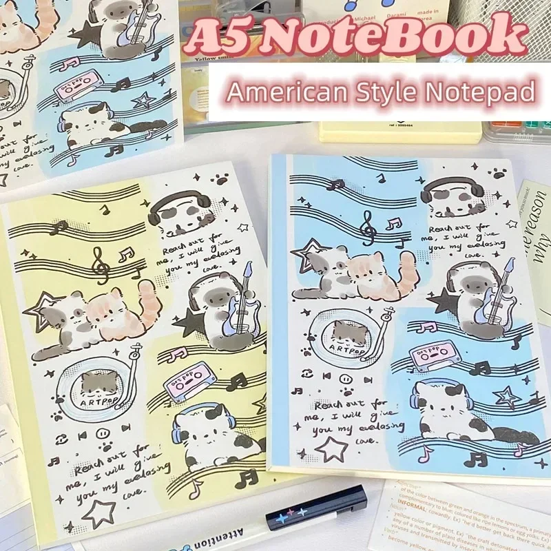 Cuaderno kawaii infantil con diseño de gato y cachorro - imagen 3
