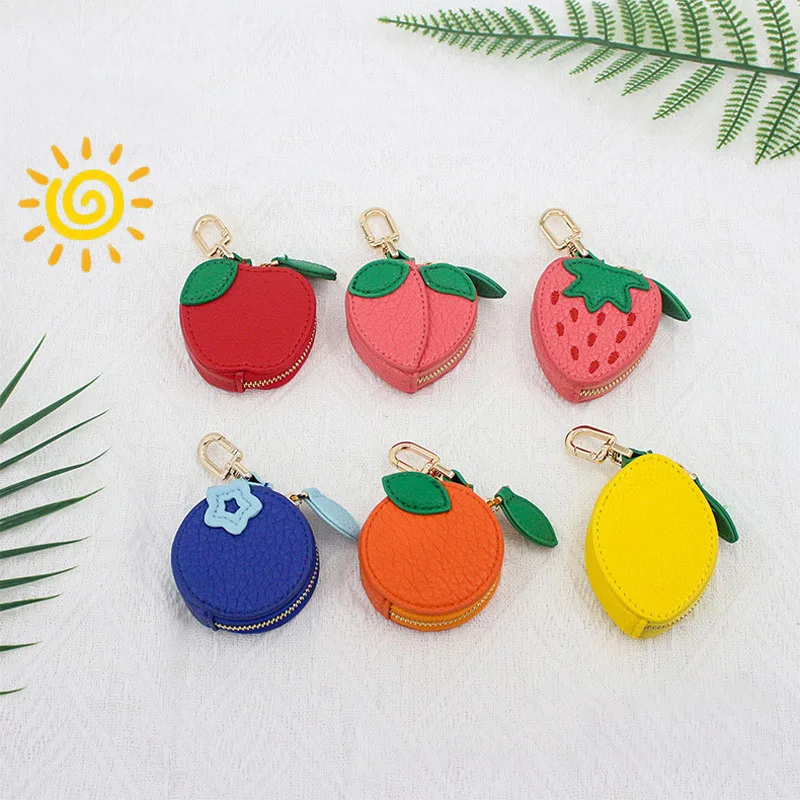 Monedero infantil PU con colgante de frutas: plátano y manzana - imagen 3