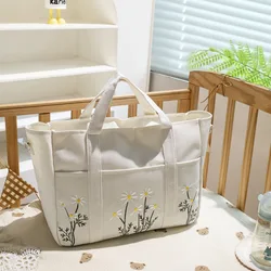 Bolsa maternal de lona bordada con bolsillos - Portabebés