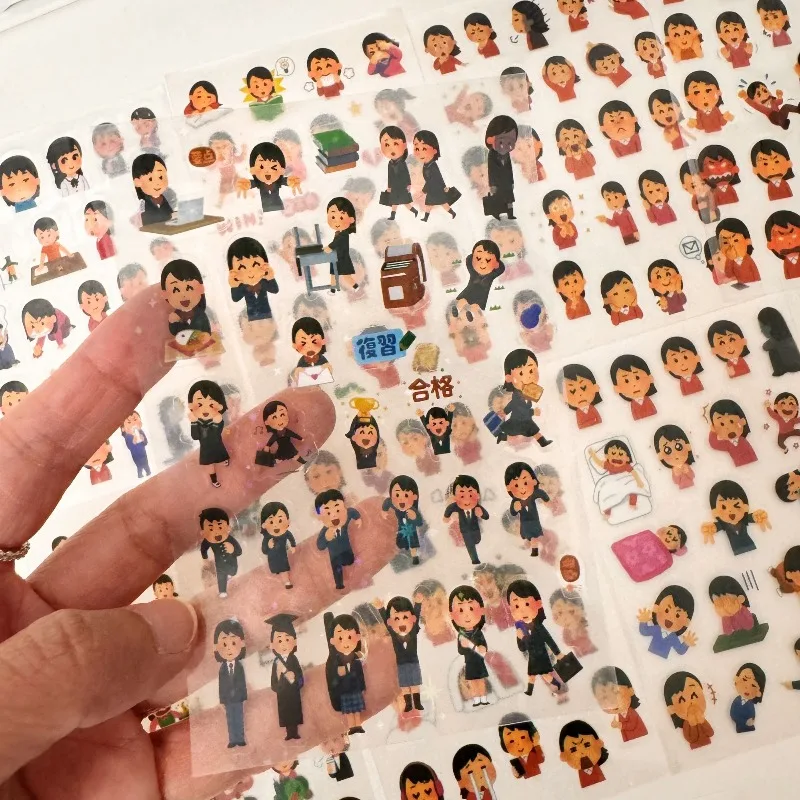 Pegatinas transparentes de personajes estilo japonés para álbum - imagen 2
