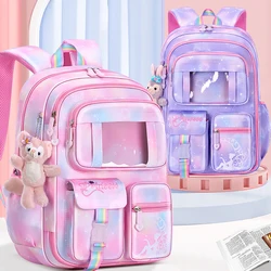 Mochila escolar ligera impermeable con correa ajustable al pecho