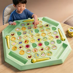 Juego de memoria educativo con cartas de animales y frutas para niños