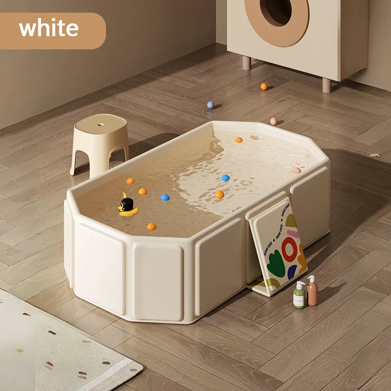 Bañera plegable gruesa portátil para niños – Verde y blanco - imagen 5