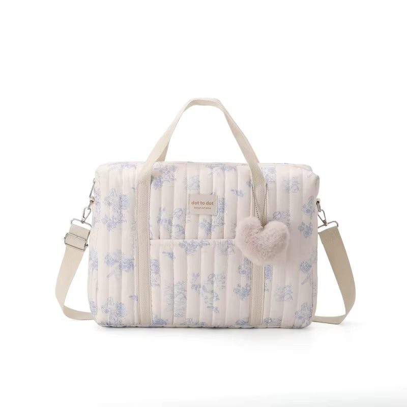 Bolsa de pañales multifuncional floral para mamá con bandolera - imagen 5