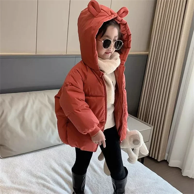 Abrigo cálido con capucha para niños y niñas de invierno - imagen 3