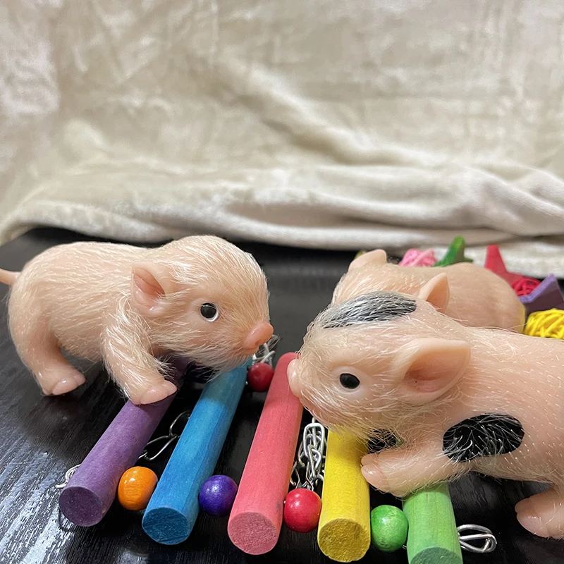 Muñeco reborn cerdito realista de silicona suave, pelo implantado - imagen 2