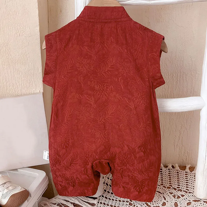 Peleles de verano para bebé 0-3 meses con bordado estilo chino - imagen 2