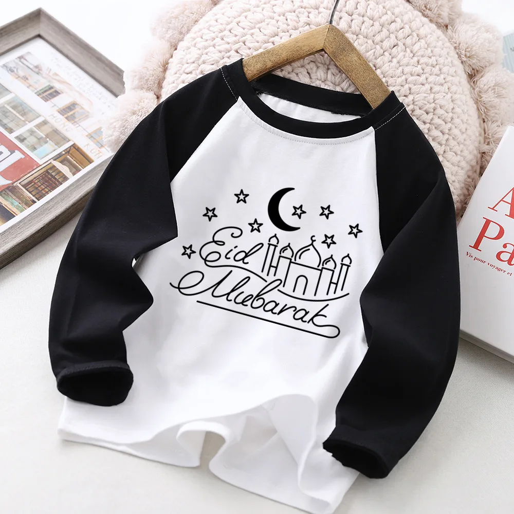 Camiseta infantil Eid Mubarak con estampado de luna para niños - imagen 4