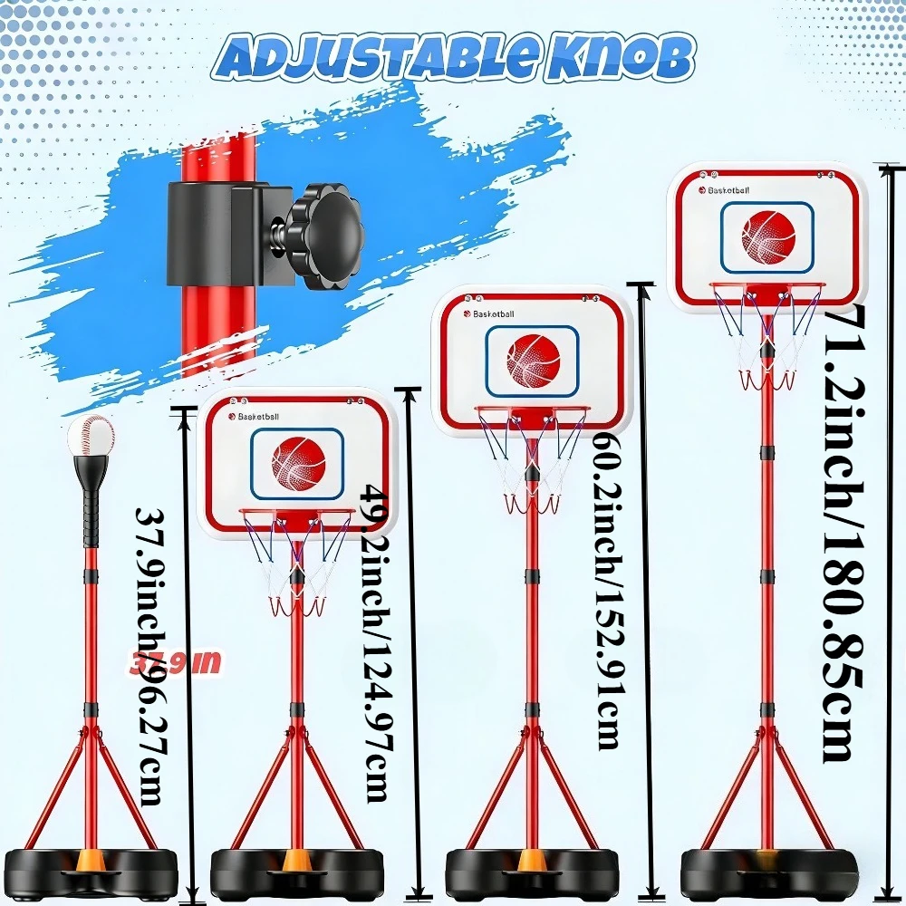 Aro de baloncesto ajustable y teeball para niños – set exterior - imagen 5