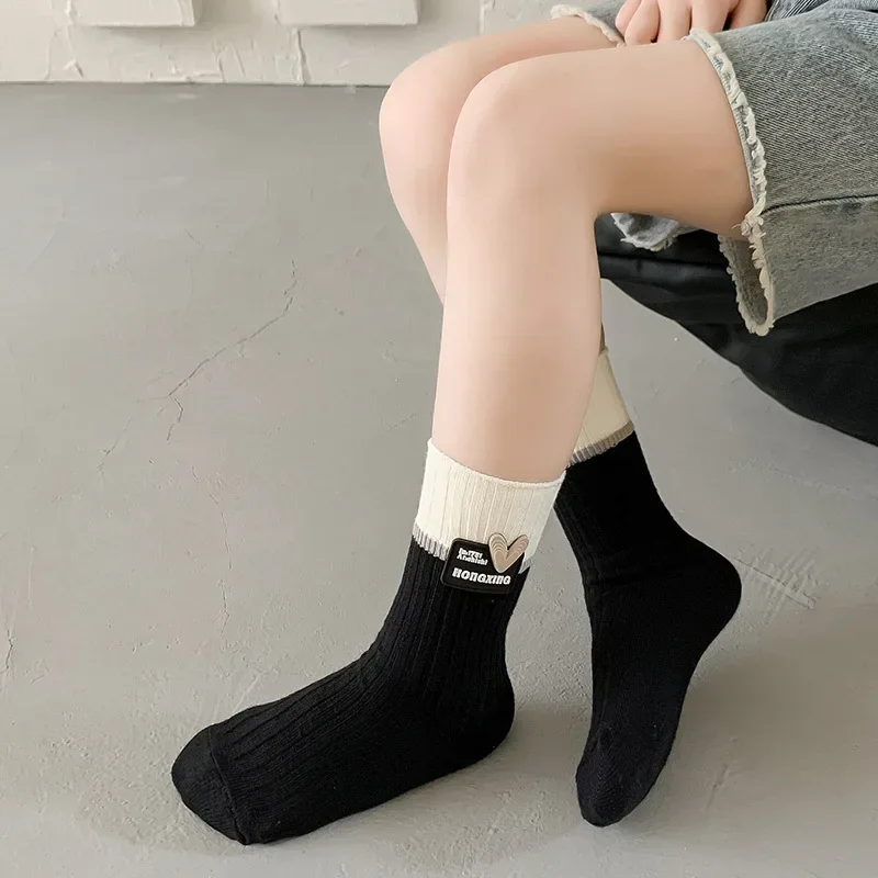 Calcetines escolares algodón suave corazón caramelo niños