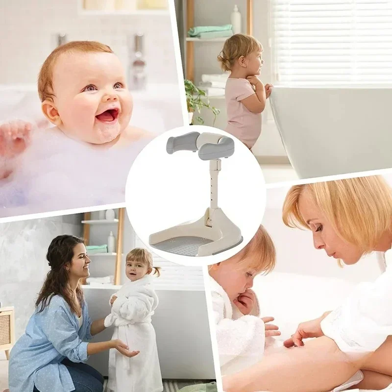 Sistema de altura ajustable en el soporte de baño