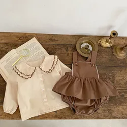 Conjunto de otoño para bebé niña – Blusa y body de algodón