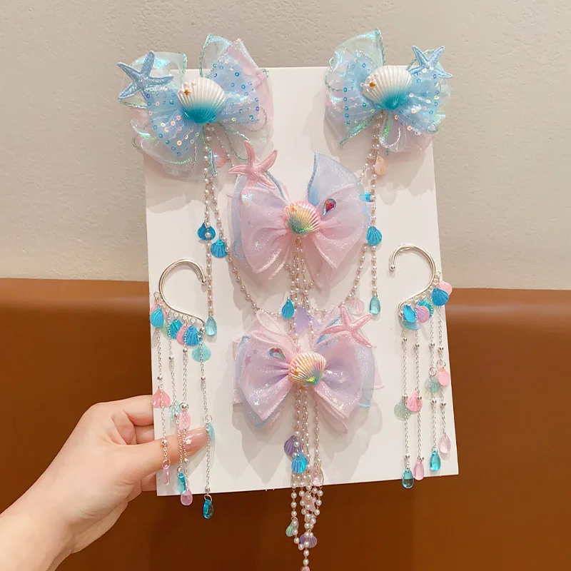 Mahji Tocado de sirena para niñas con flecos - Accesorios de cabello - imagen 5