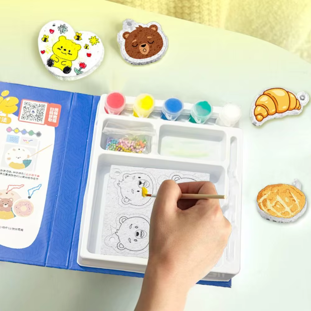 Kit de pintura infantil con esponjas absorbentes para textura - imagen 4