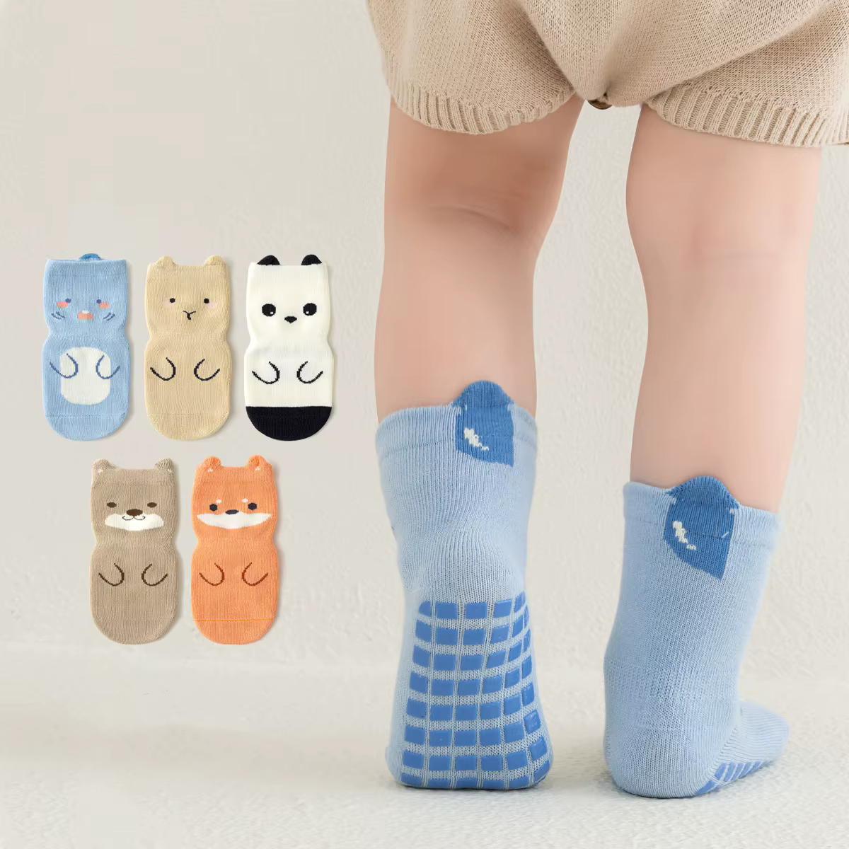 Calcetines antideslizantes para primeros pasos de bebé – cortos - imagen 4