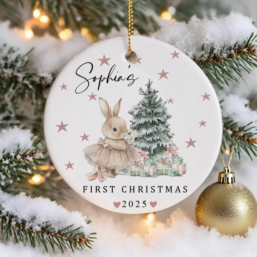 Adorno de Navidad personalizado en cerámica para bebé - imagen 5