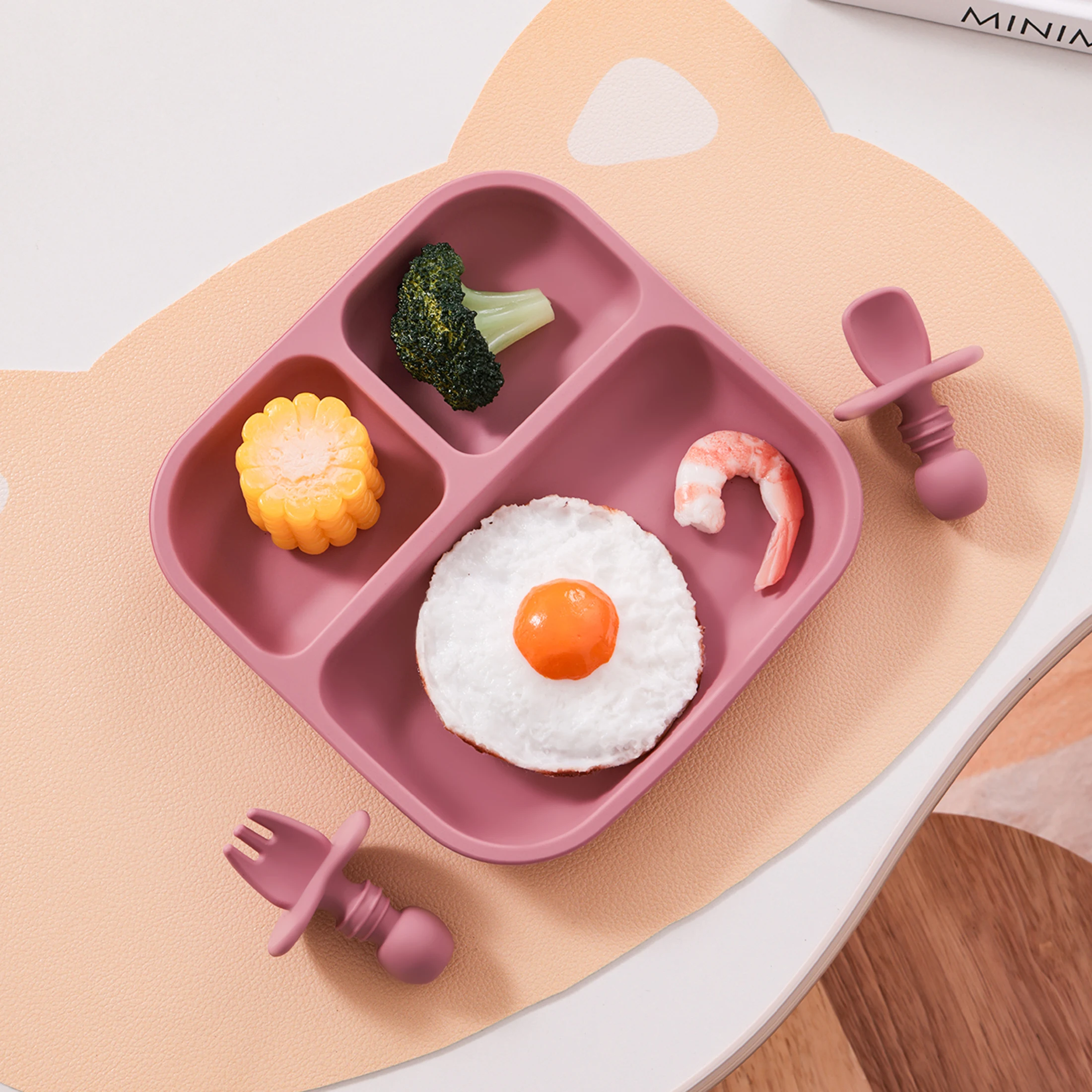 Platos de succión en silicona para bebés con cubiertos sin BPA - imagen 4