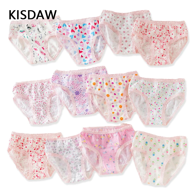 Calzoncillos de algodón con estampado floral para niñas de 2 a 10 años
