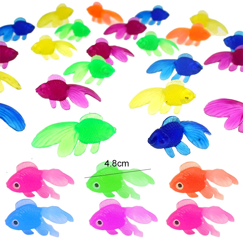 Adorno de acuario de goma con forma de pez dorado realista - imagen 4