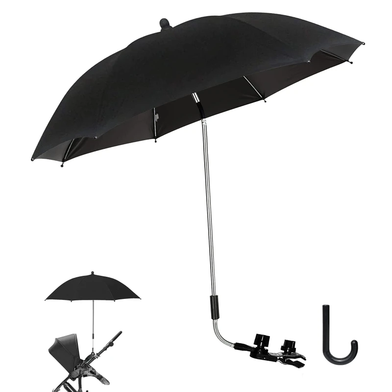 Sombrilla para cochecito protección solar y UV con soporte flexible - imagen 3