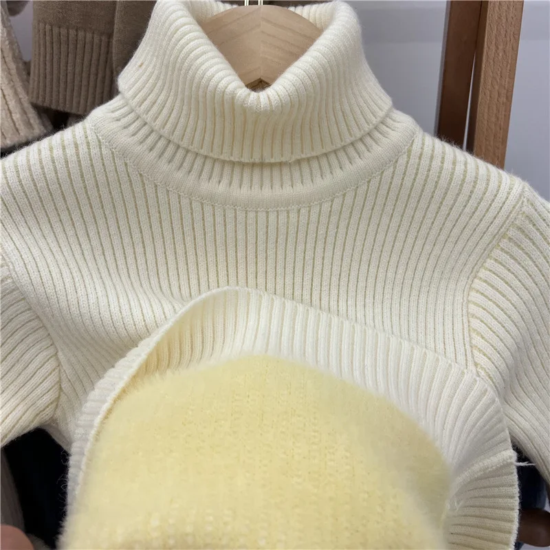 Jersey de cuello alto de terciopelo para bebé, abrigado y suave - imagen 3