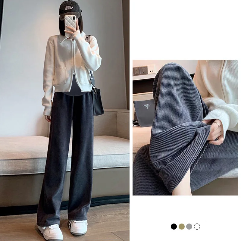 Pantalones maternity de tela drapeada – Talla premamá confort - imagen 5