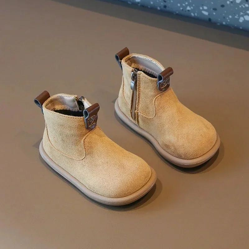 Botines antideslizantes de gamuza tipo Oxford para bebés y niños