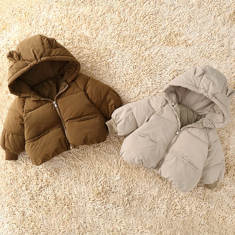 Abrigo de bebé de invierno con capucha de felpa cálida acolchada gruesa - imagen 4